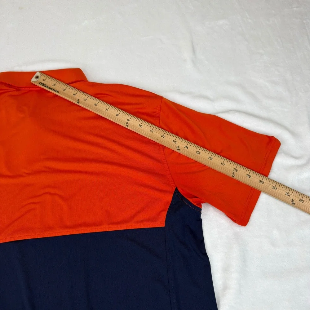 Under Armour Auburn Tigers Colorblock Polo Shirt Mens XL Orange Navy HeatGear - Picture 8 of 8